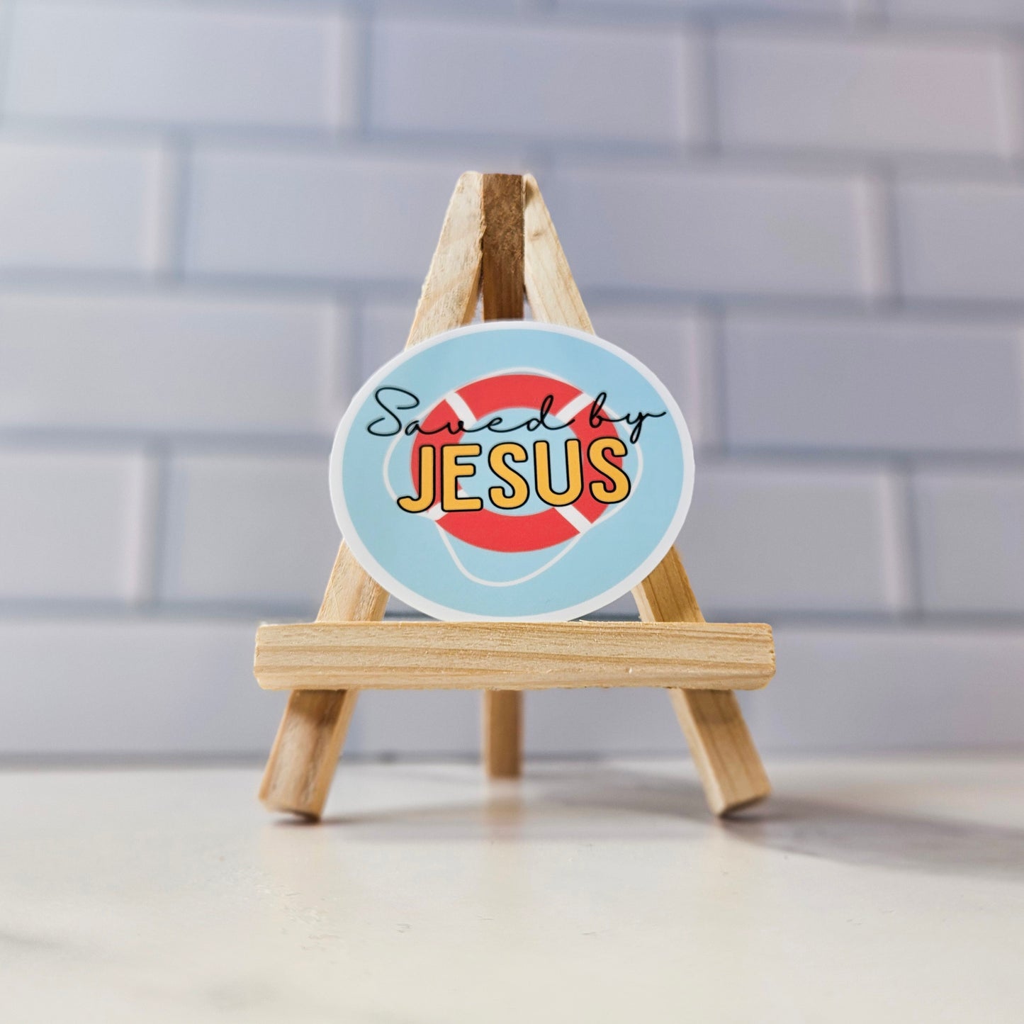 Saved By Jesus Coastal Sticker